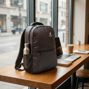Khaazin Textured Synthetic Leather Backpack – Everyday Travel & Casual Bag